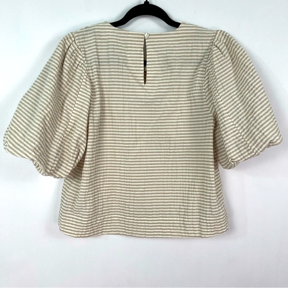 Joe’s The Lorraine Top in Boardwalk Stripe Tan White sz Small - Picture 5 of 10